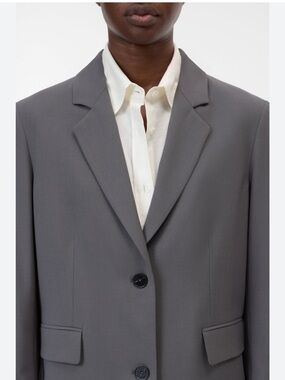 Gray Single-Breasted Blazer